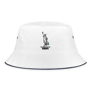 Lustige Freiheitsstatue USA Amerika Sarkasmus - Bucket Hat - Weiß/Navy - Vorne
