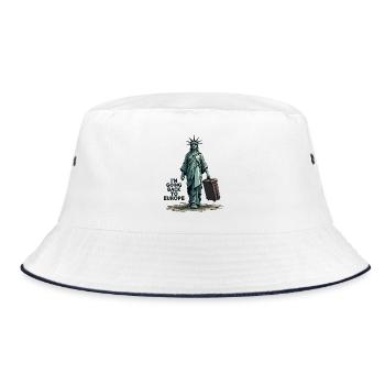 Lustige Freiheitsstatue USA Amerika Sarkasmus - Bucket Hat - Weiß/Navy - Vorne
