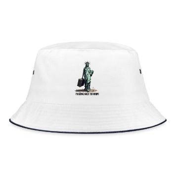 Lustige Freiheitsstatue USA Amerika Sarkasmus - Bucket Hat - Weiß/Navy - Vorne