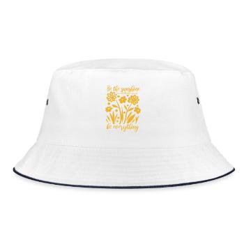 Blumen - Frühling - Be the sunshine - Spruch - Bucket Hat - white/navy - Front
