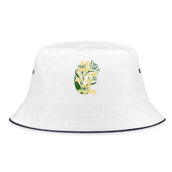Blumen - Frühling - Be the sunshine - Spruch - Bucket Hat - white/navy - Front