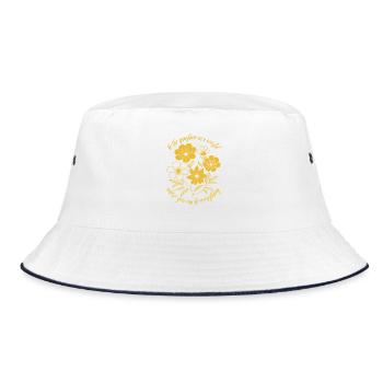 Blumen - Frühling - Be the sunshine - Spruch - Bucket Hat - white/navy - Front