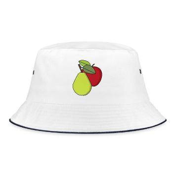 Fruit, Fruits, Apple, Pear - Bucket Hat - white/navy - Front