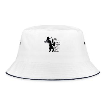 Mit meiner Musik bringe ich Herzen zum Klingen - Bucket Hat - Weiß/Navy - Vorne