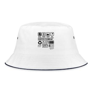 Computer Technician multi tasking problem solving - Bucket Hat - white/navy - Front