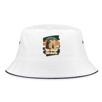 Härzbluetzürcherin Zürich Züri - Bucket Hat - Weiß/Navy - Vorne
