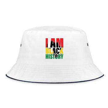 I Am Black History Month African American Pride - Bucket Hat - white/navy - Front