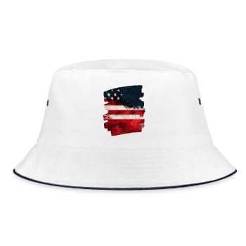 USA Flag United States of America - Bucket Hat - white/navy - Front