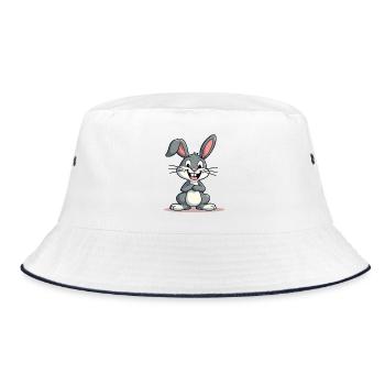 Funny Easter Bunny Cute Bunny Easter - Bucket Hat - white/navy - Front