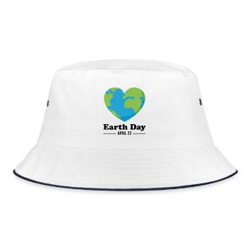 Tag der Erde 22. April - Bucket Hat - Weiß/Navy - Vorne