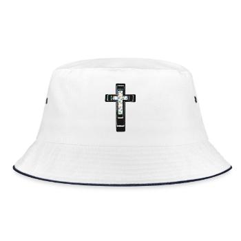 Cross Crosses Crucifix - Bucket Hat - white/navy - Front