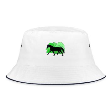 Pferd Pferde Rappe - Bucket Hat - Weiß/Navy - Vorne