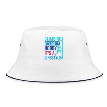 Climbing - It's Not a Hobby. It's a Lifestyle - Bucket Hat - white/navy - Front