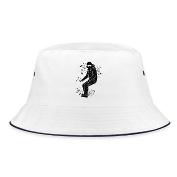 Snowboarder Snowboarding Snowboard - Bucket Hat - Weiß/Navy - Vorne