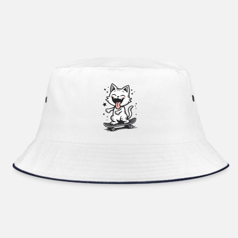 Skateboarder Skater Cat Skateboard Skating Bucket Hat