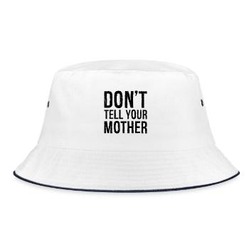 don't tell your mother - Bucket Hat - white/navy - Front
