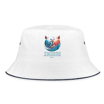 Alan Watts | Embrace Change, Join the Dance - Bucket Hat - white/navy - Front