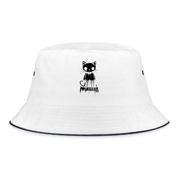 Chat noir effrayant – Fantôme « Meowuh » - Bob - blanc/marine - Devant