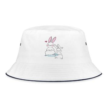 Osterhasen - Bucket Hat - Weiß/Navy - Vorne