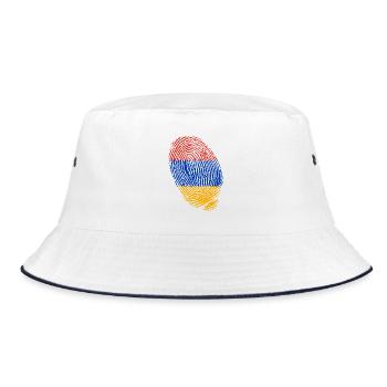 Armenian flag fingerprints - Bucket Hat - white/navy - Front