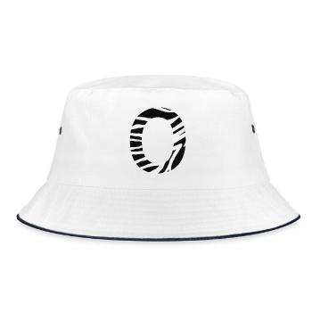 Letter o zebra - Bucket Hat - white/navy - Front
