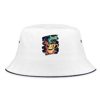 Coffee Coffee Coffee Lovers - Bucket Hat - white/navy - Front