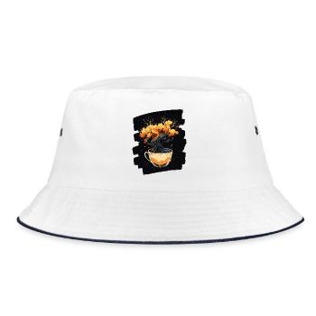 Coffee Coffee Coffee Lovers - Bucket Hat - white/navy - Front