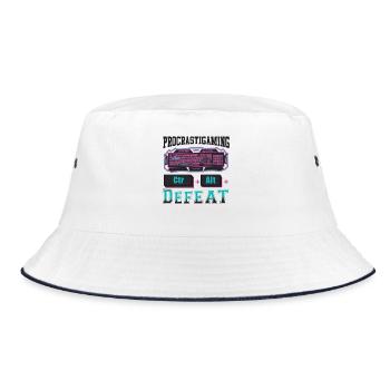 Gamer Procrastigaming CTR Alt Defeat Gaming - Bucket Hat - white/navy - Front