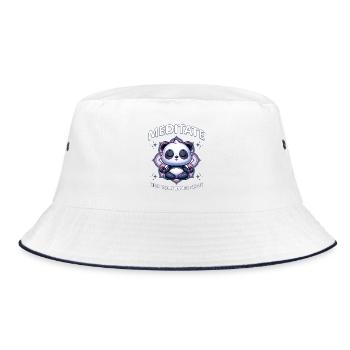 Meditate Panda Find Your Inner Peace - Bucket Hat - white/navy - Front