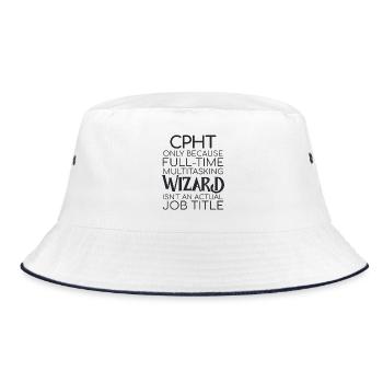 CPhT Wizard Pharmacy - Bucket Hat - white/navy - Front
