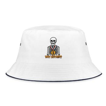 Why Bother? – Why bother? - Bucket Hat - white/navy - Front