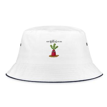Heute Rettich die Welt - Bucket Hat - Weiß/Navy - Vorne