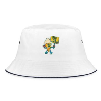 Rebellisches Eis mit „Das System schmelzen“ - Bucket Hat - Weiß/Navy - Vorne