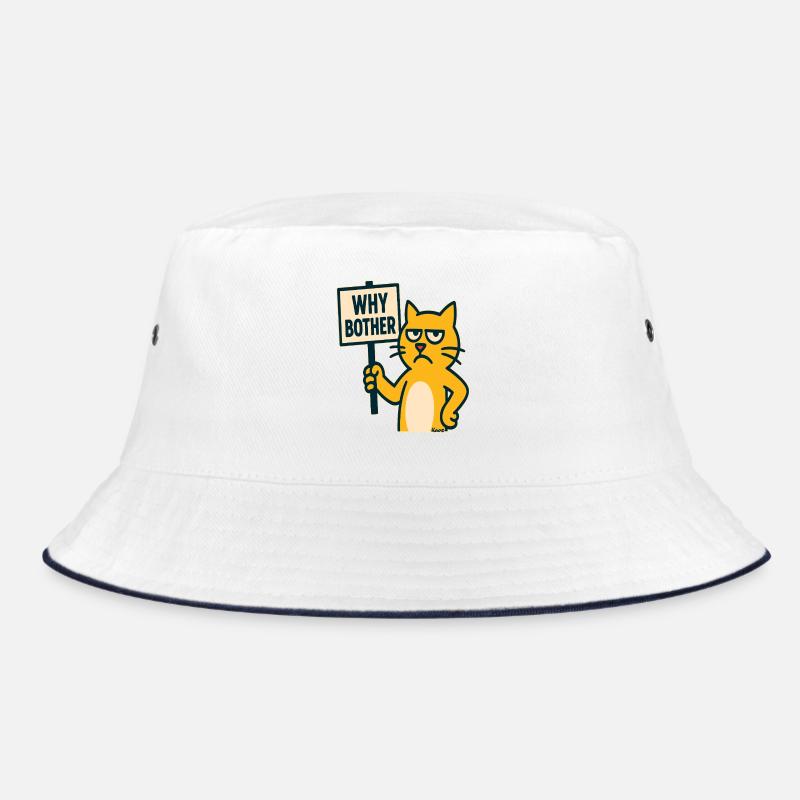 genervte Cartoon Katze: Wozu die Mühe machen Bucket Hat
