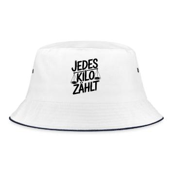 Every kilo counts - Bucket Hat - white/navy - Front
