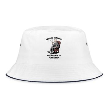 Feeling Nervous Have to Poop Soon Sigmund Freud - Bucket Hat - white/navy - Front