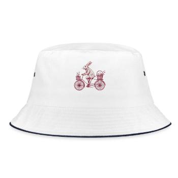 Lapin de Pâques Vélo Style Rétro - Bob - blanc/marine - Devant