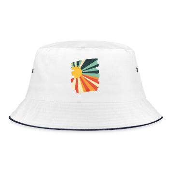 Sommer Sonne - Bucket Hat - Weiß/Navy - Vorne
