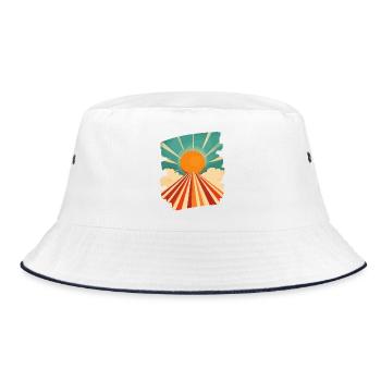 Sommer Sonne - Bucket Hat - Weiß/Navy - Vorne