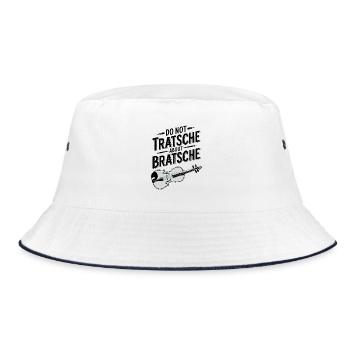 Nicht über Bratsche tratschen Bratschisten Humor - Bucket Hat - Weiß/Navy - Vorne