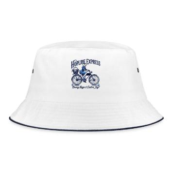 Ostern Freude Mit Hopline Express Retro - Bucket Hat - Weiß/Navy - Vorne