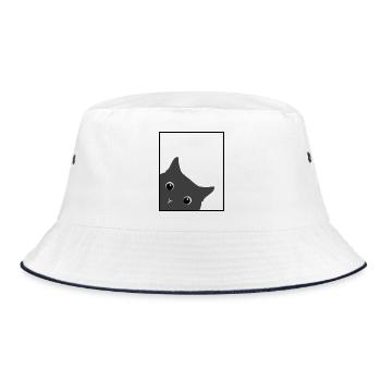 Schrödingers Katze - Bucket Hat - Weiß/Navy - Vorne