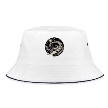 Alchemist's Spiral Path Symbolkunst - Bucket Hat - Weiß/Navy - Vorne