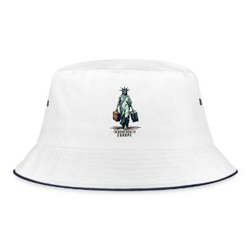 Lustige Freiheitsstatue USA Amerika Sarkasmus - Bucket Hat - Weiß/Navy - Vorne