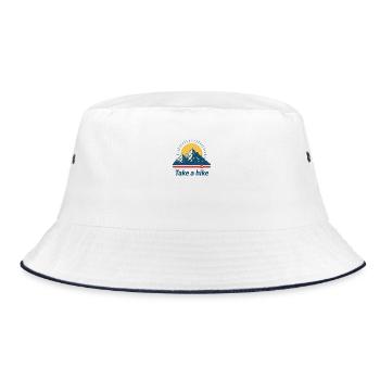 Machen Sie eine Wanderung Sonnenaufgang in den Bergen - Bucket Hat - Weiß/Navy - Vorne