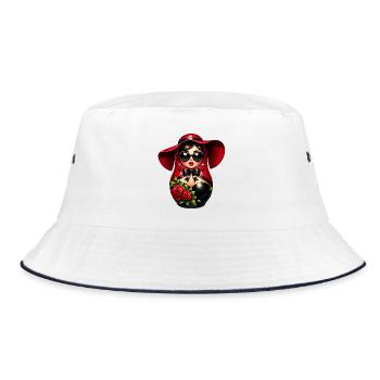 Russian Girl! Matryoshka Russian for Russians - Bucket Hat - white/navy - Front