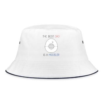 Der beste Vater ist ein Modellbauer - Cardboard Modeling - Bucket Hat - Weiß/Navy - Vorne