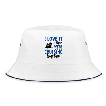 Gemeinsam auf Kreuzfahrt Fahrspaß - Bucket Hat - Weiß/Navy - Vorne