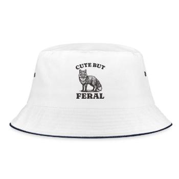 Cute But Feral Sweet But Wild Fox - Bucket Hat - white/navy - Front