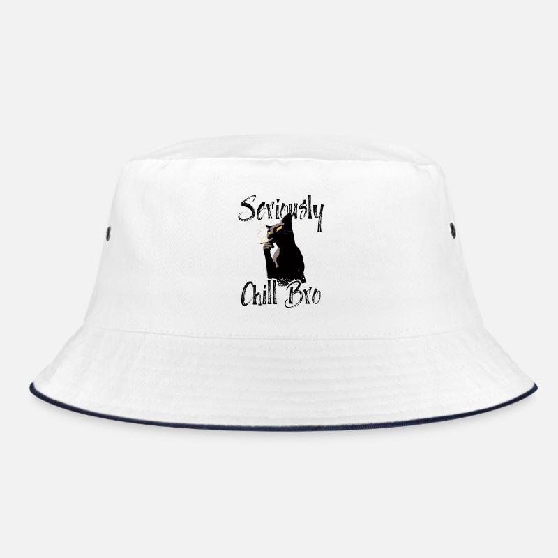 Seriously Chill Bro - Coole Schwarze Raucher Katze Bucket Hat
